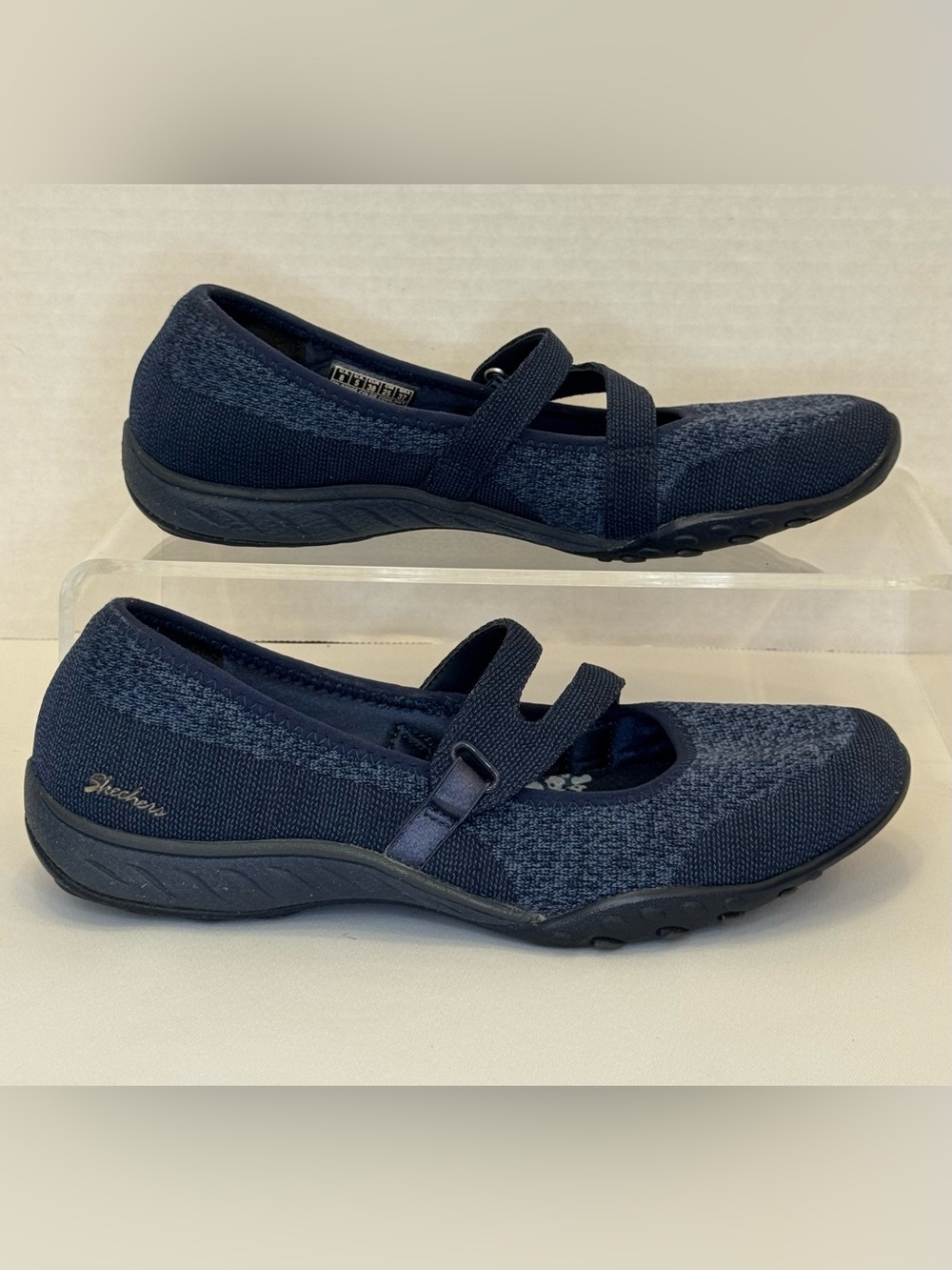 Skechers Sport Women's Breath Easy Navy Blue Mary Jane Casual Flats